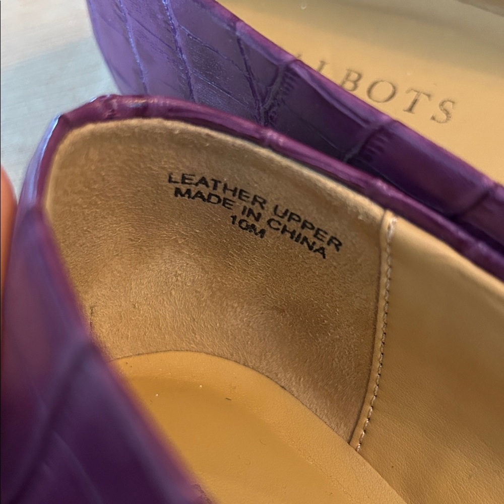 TALBOTS Purple Stella Pom Pom Ballet Flats Leather women’s 10 - Picture 7 of 7